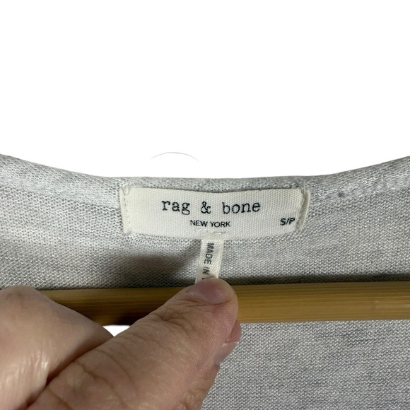 Rag & Bone Women’s Theo Marled Oversized Knit V-Neck Grey Size S - Picture 3 of 8
